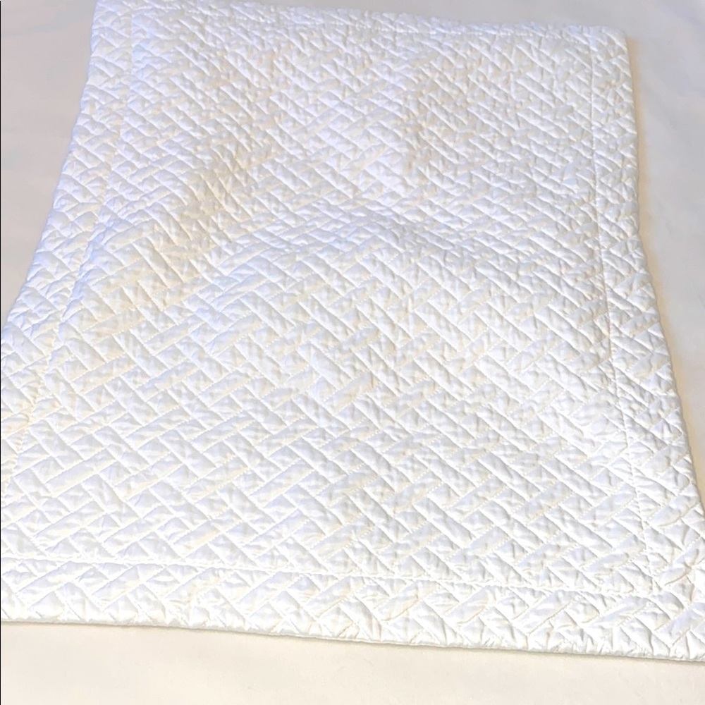 White Quilted Basketweave Pillow Sham Envelope Closure Rectangular Home Decor